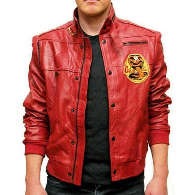 Handmade Cobra Kai Karate Kid Black Leather Jacket 