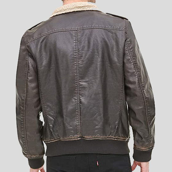 Mens Dark Brown Bomber Jacket