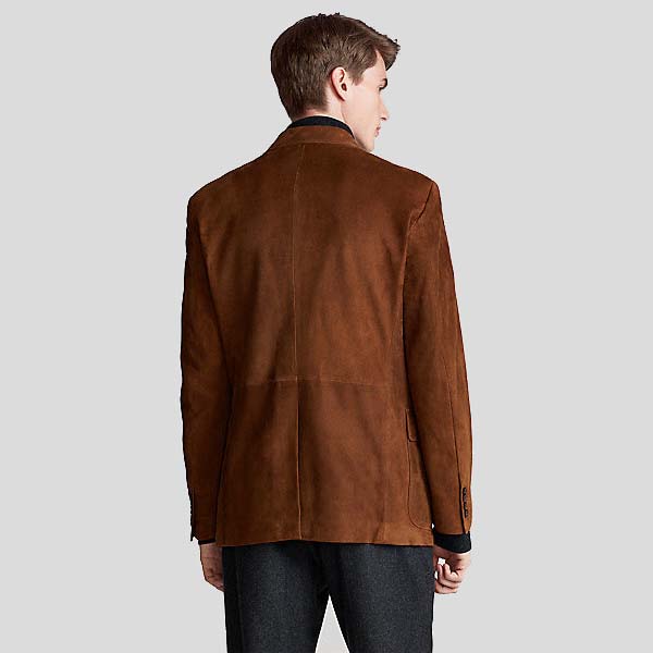 Men's Tan Fitted Tailored Suede Blazer: Federigo – Leather Jacket Company