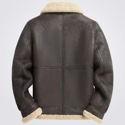 Mens Distressed RAF Sheepskin Aviator Jacket Coat