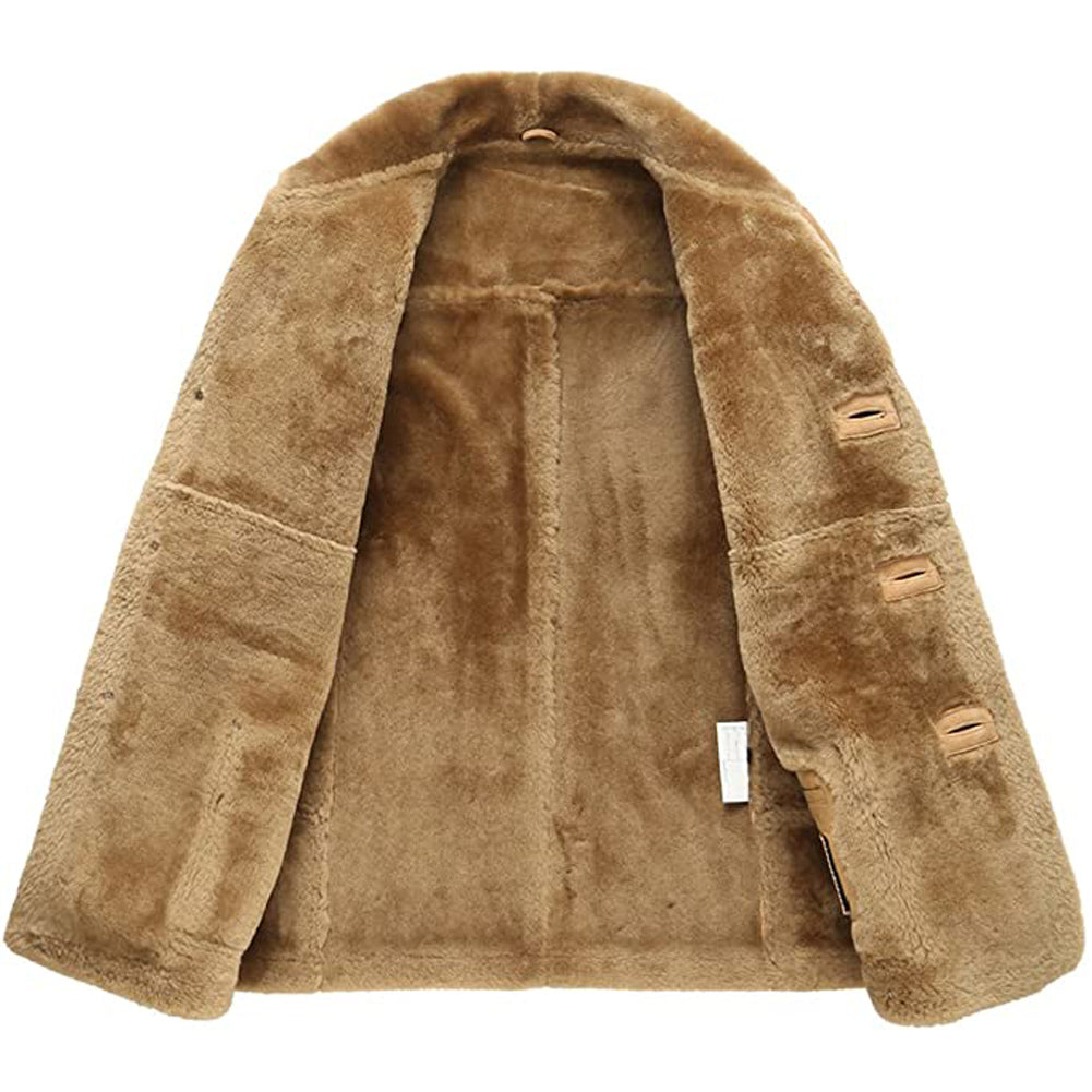 Men's Fashion Shearling Coat Genuine Sheepskin Jacket
