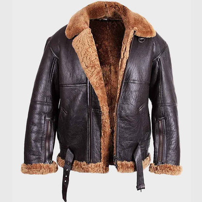 Mens Flying B3 Sheepskin Brown Shearling Jacket