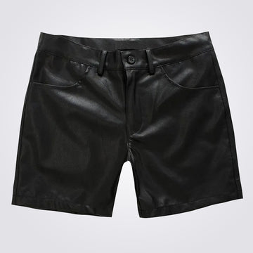 Leather Shorts : Men Trousers Black