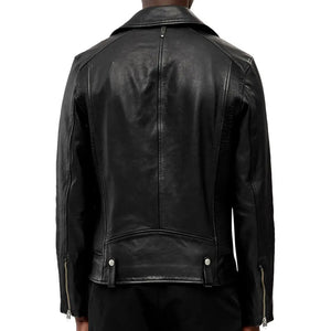 Mens Genuine Leather Moto Racer Jacket