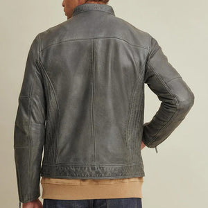 Mens Genuine Leather Motorbike Jacket