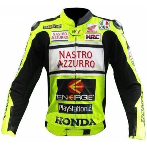 Mens Green Honda Nastro Motorcycle Race Leather Jacket - 3amoto shop