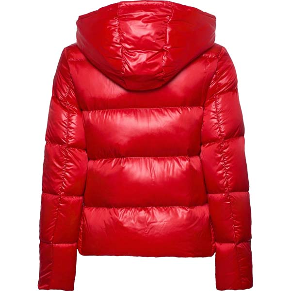 Mens Hooded Red Puffer Winter Jacket