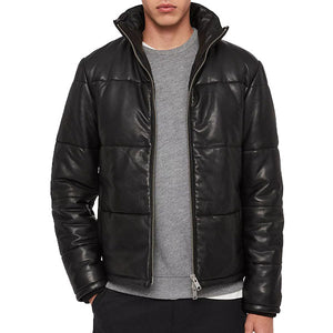 Men's Leather Puffer Jackets