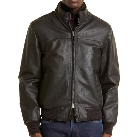 Mens Lambskin Genuine Leather Biker Jacket - Fashion Leather Jackets USA - 3AMOTO