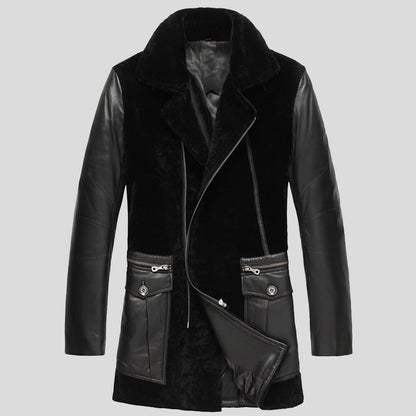 Mens Leather Calfskin Shearling Coats