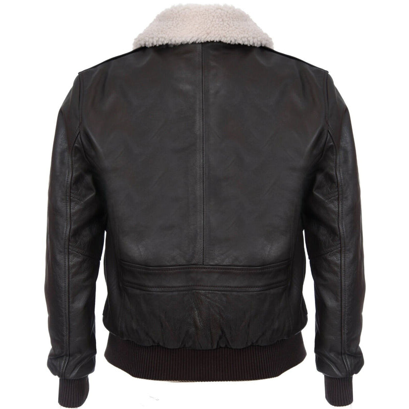 Mens Air Force A2 USAF Brown Pilot Aviator Leather Flight Bomber Jacke