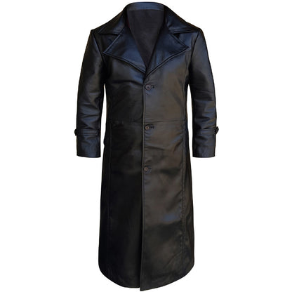 Mens Leather Trench Coat