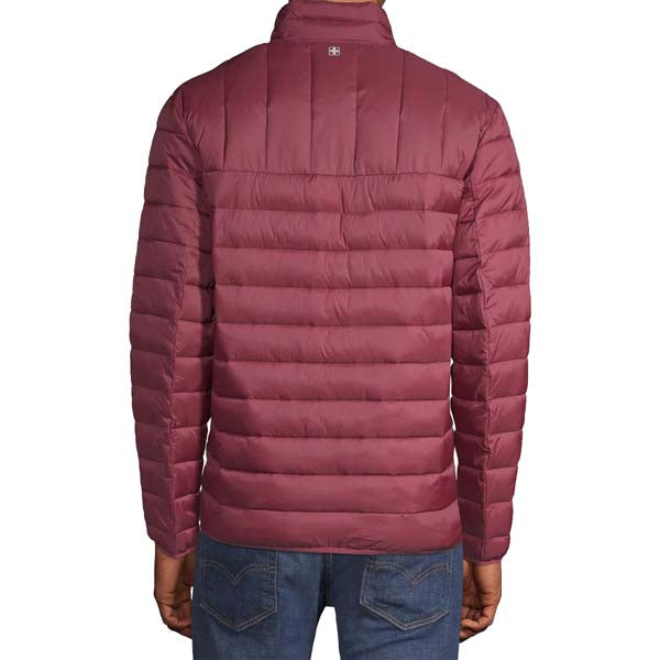 Mens Puffer Maroon Winter Down Jacket