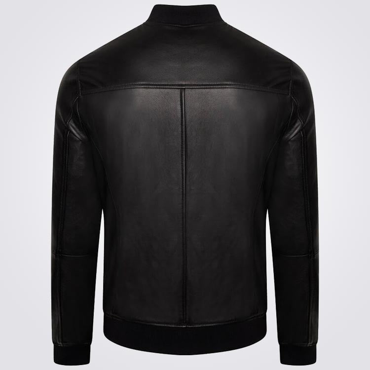 Men's Real Leather Bomber Jacket