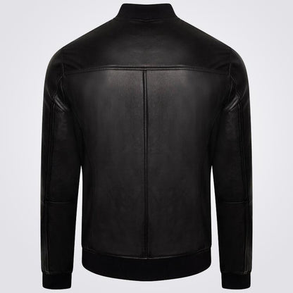 Men's Real Leather Bomber Jacket