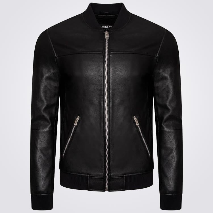 Men's Real Leather Bomber Jacket