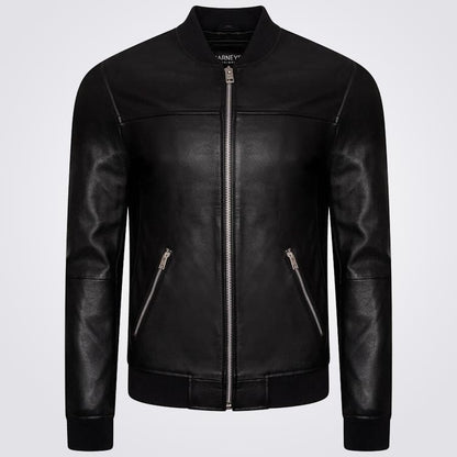 Men's Real Leather Bomber Jacket