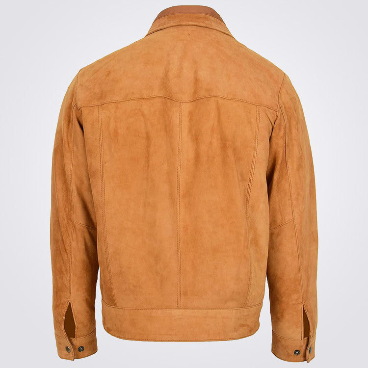 Shop Men's Real Suede Harrington Jacket Classic Zip Box Style