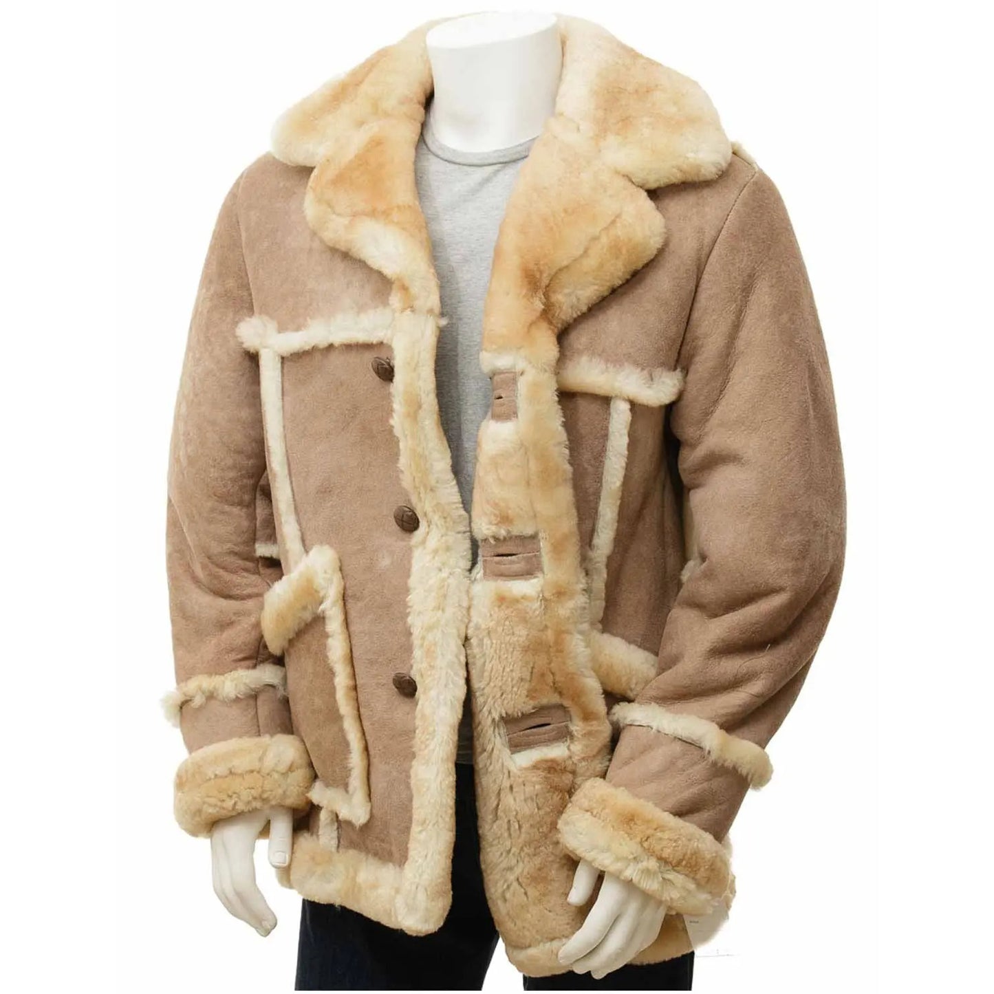 Mens Sheepskin Leather Coat