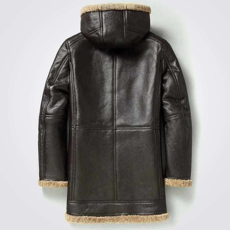 Mens B7 RAF Aviator Hooded Sheepskin Coat