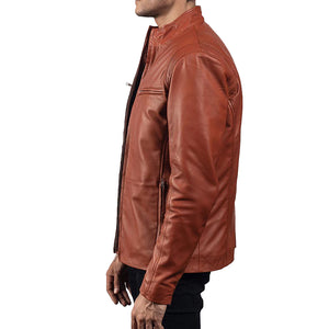 Mens Tan Brown Leather Jacket