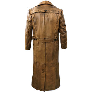 Mens Vintage Distressed Brown Coat