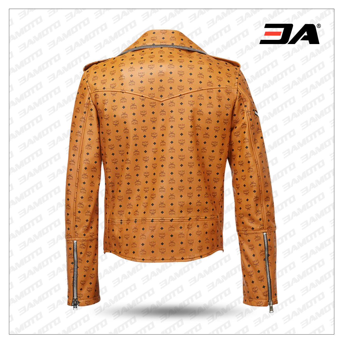 Print Leather Rider Jacket