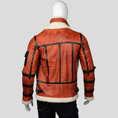 Mens Waxed Sheepskin Leather Jacket