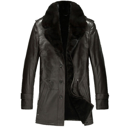 Men's Winter Fur Lined Shearling Sheepskin Coat