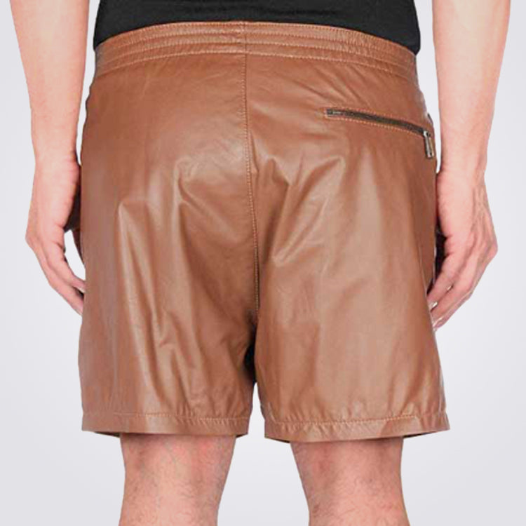 Brown Leather Shorts