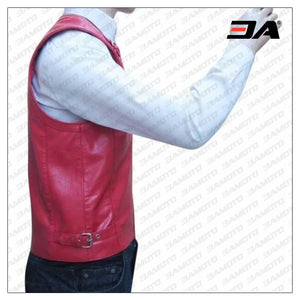 Mens Custom Design Pink Leather Gladiator Vest