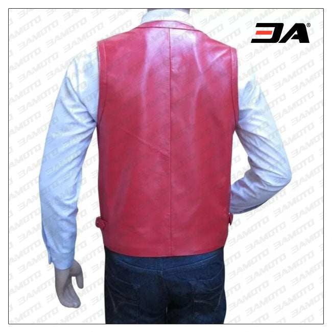 Mens Custom Design Pink Leather Gladiator Vest