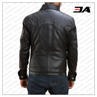 mens leather shirt online