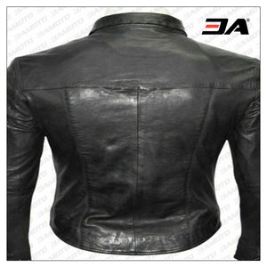 Mens Real Black Leather Shirt