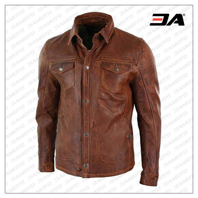 mens soft leather shirts