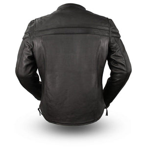 Mens Classic Leather Motorcycle Riding Jacket