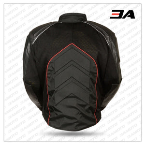 Mesh & Leather Red Body Armor Jacket Back