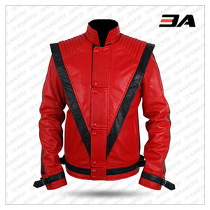 Michael Jackson Red Thriller Leather Jacket Costume