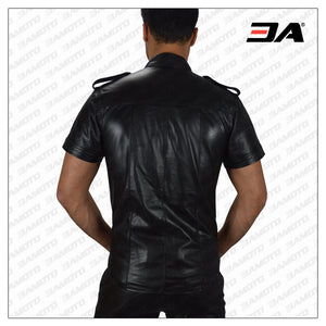 Military Leather Shirt