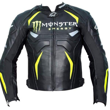 Buy Online Mens Ferrari Leather Motorcycle Jacket Yellow