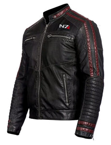 N7 Genuine Black Leather Jacket