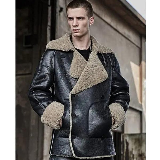 New Men's Fashion Sheepskin Shearling Winter Fur Coat - Fashion Leather Jackets USA - 3AMOTO