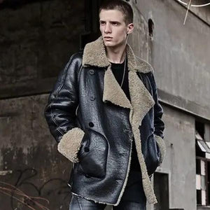 New Men's Fashion Sheepskin Shearling Winter Fur Coat