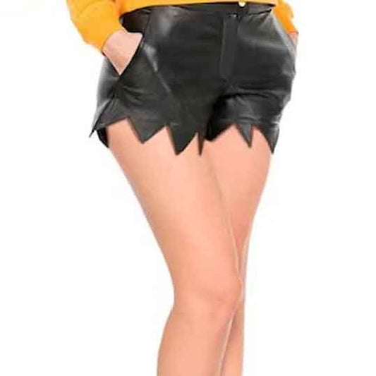 New Style Genuine Leather Shorts For Women - Fashion Leather Jackets USA - 3AMOTO