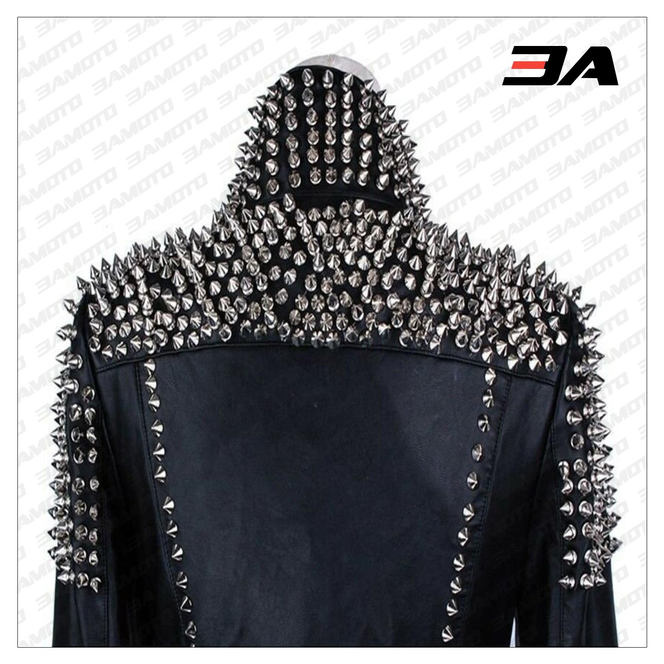 New Handmade Women's Black Fashion Studded Punk Style Leather Jacket - 3A MOTO LEATHER