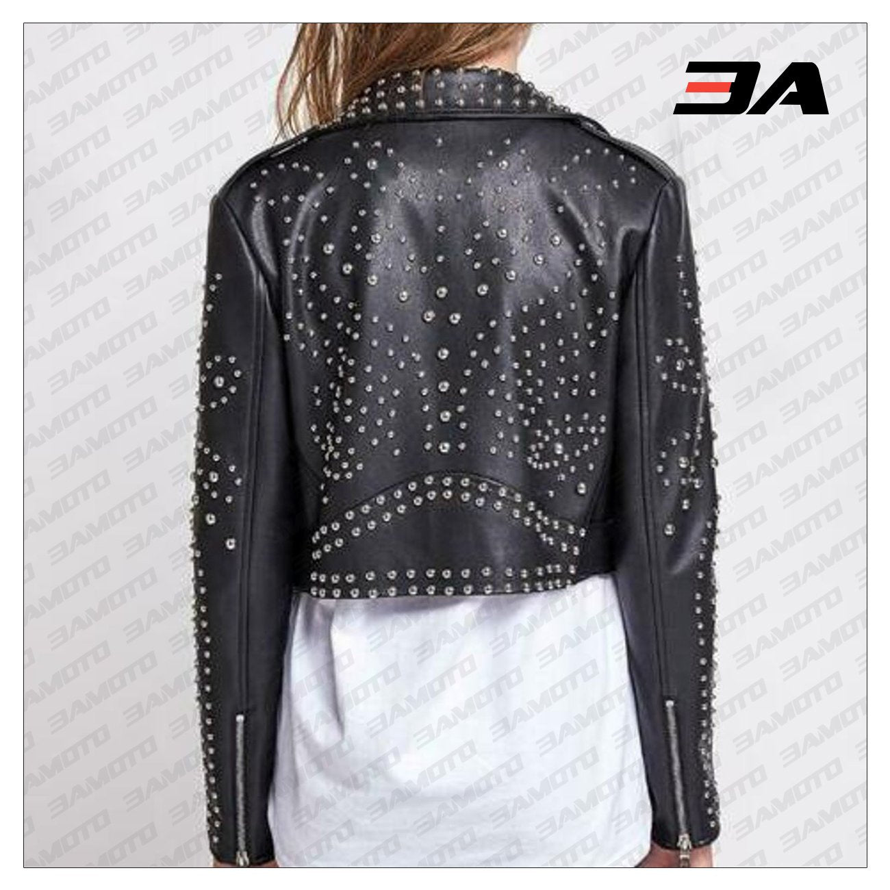 New Handmade Women's Black Fashion Studded Punk Style Leather Stylish