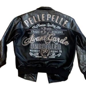 Pelle Pelle Unrivaled Black Leather Bomber Jacket