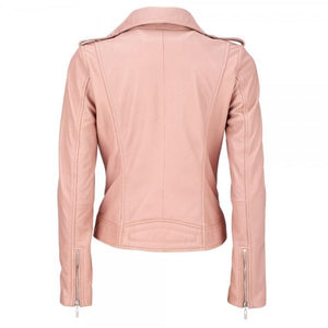 Pink Biker Leather Jacket