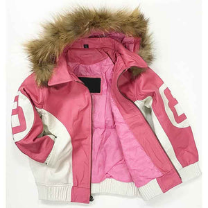 Pink Leather Jacket Womens