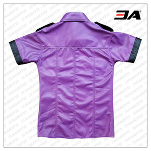 Purple leather T-Shirt for Sale